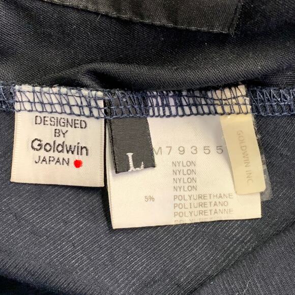 GOLDWIN Size L Navy Twill Nylon Blend Drawstring Casual Pants - Picture 6 of 7